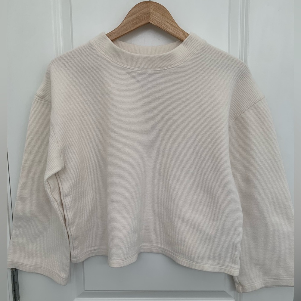 a new day Off-White Ribbed Crewneck Top